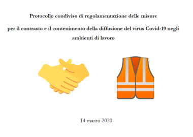 Protocollo condiviso di regolamentazione delle misure per il contrasto e il contenimento  della diffusione  del virus  Covid-19 negli ambienti di lavoro
